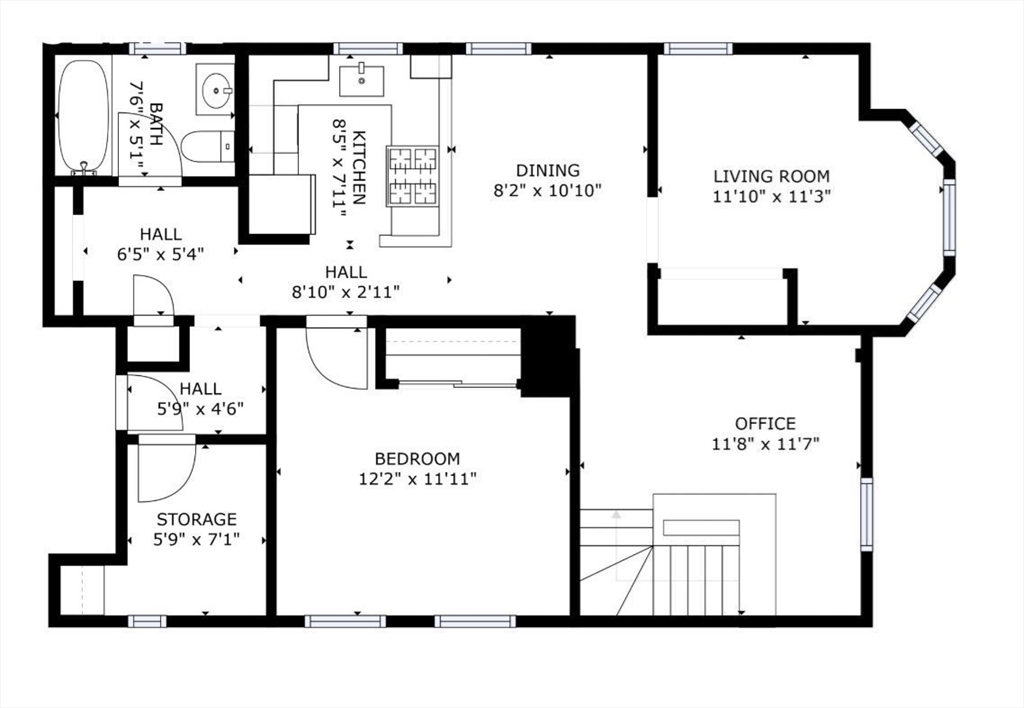 2 bed, 1 bath apartment for rent at 39 Skehan Unit 3, Ward Two — photo 7 of 8