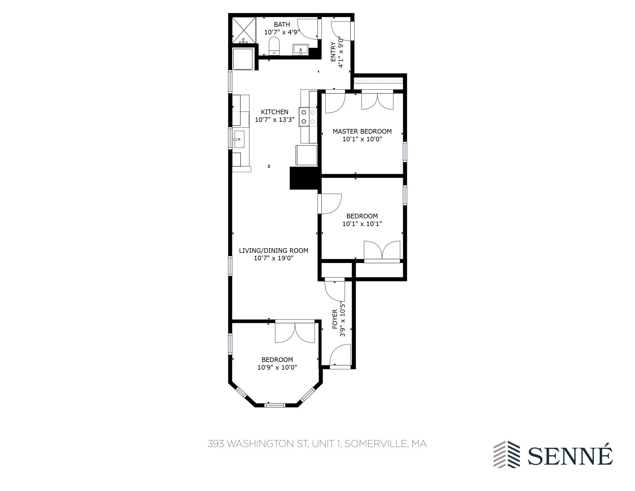 3 bed, 1 bath apartment for rent at 393 Washington St Unit 1B, Ward Two — photo 9 of 12