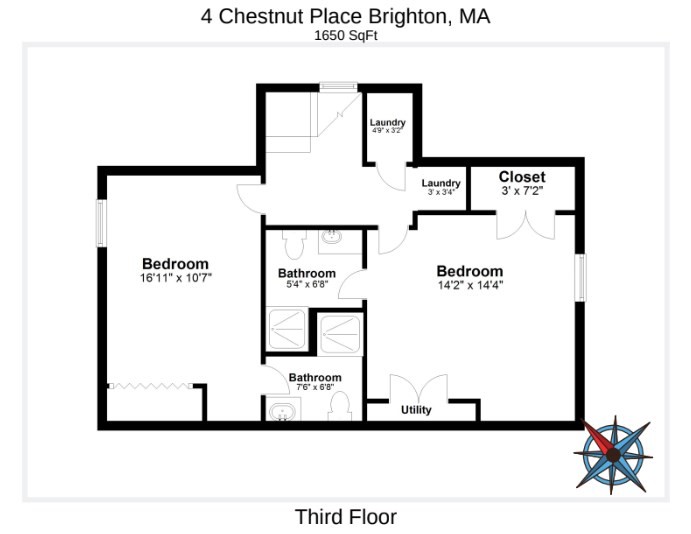 4 bed, 4 bath apartment for rent at 4 Chestnut Pl Unit 4, Brighton — photo 19 of 19