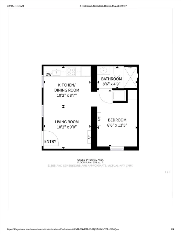 1 bed, 1 bath apartment for rent at 4 Hull St Unit 1, North End — photo 11 of 11