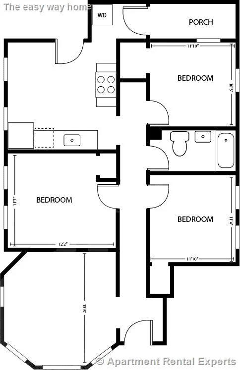 3 bed, 1 bath apartment for rent at 40 Calvin St Unit 2, Ward Two — photo 7 of 8