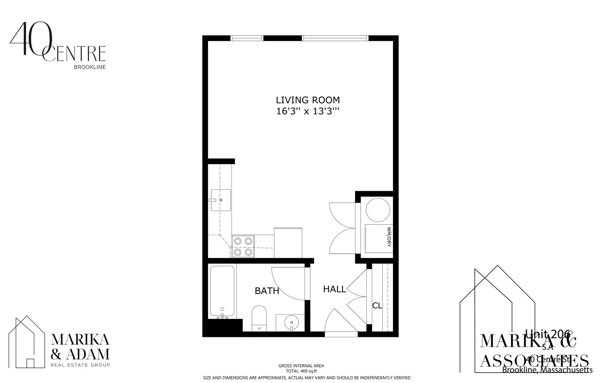 Studio bed, 1 bath apartment for rent at 40 Centre St Unit 306, North Brookline — photo 5 of 7
