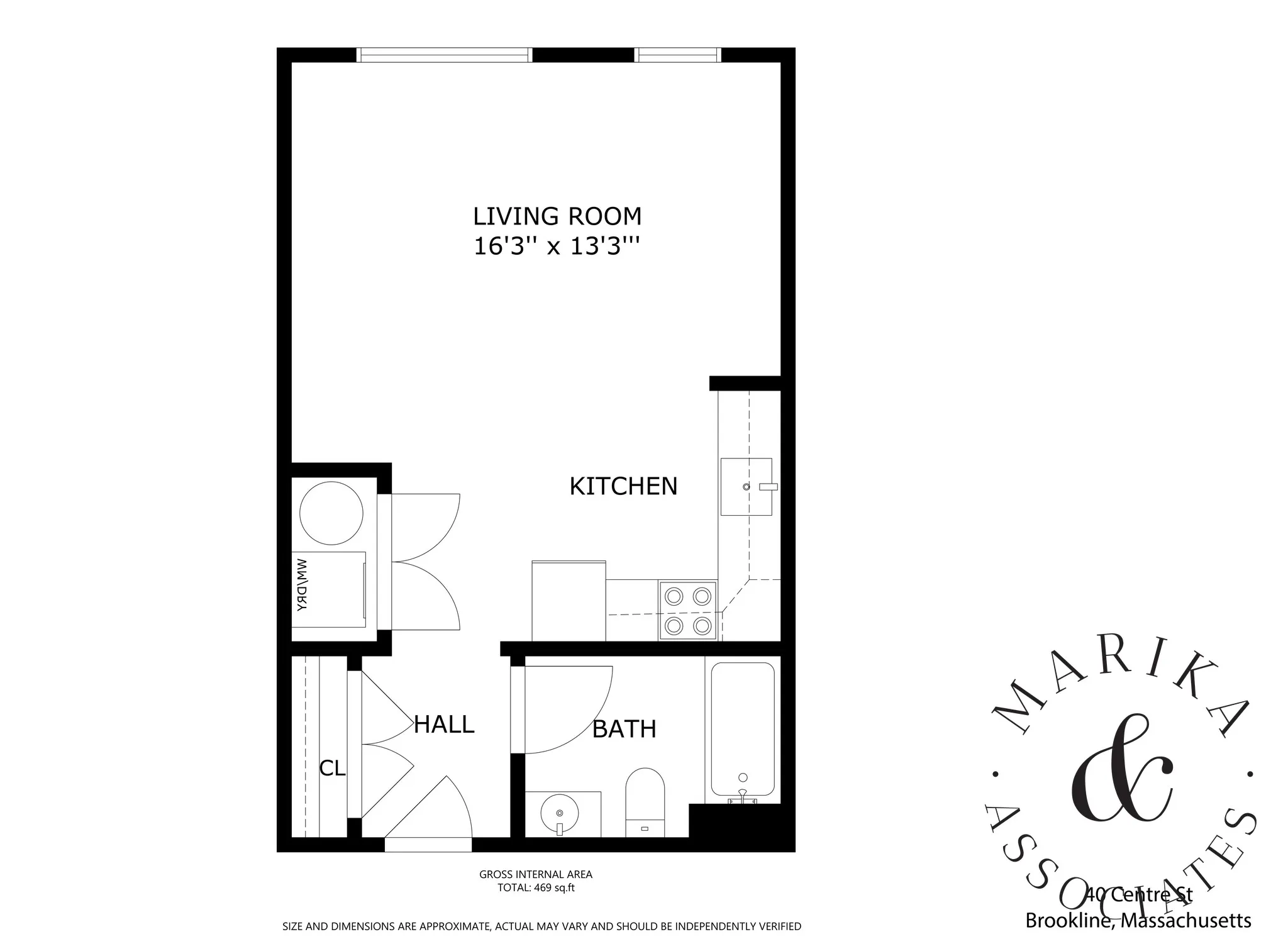 Studio bed, 1 bath apartment for rent at 40 Centre St Unit 307, North Brookline — photo 4 of 6