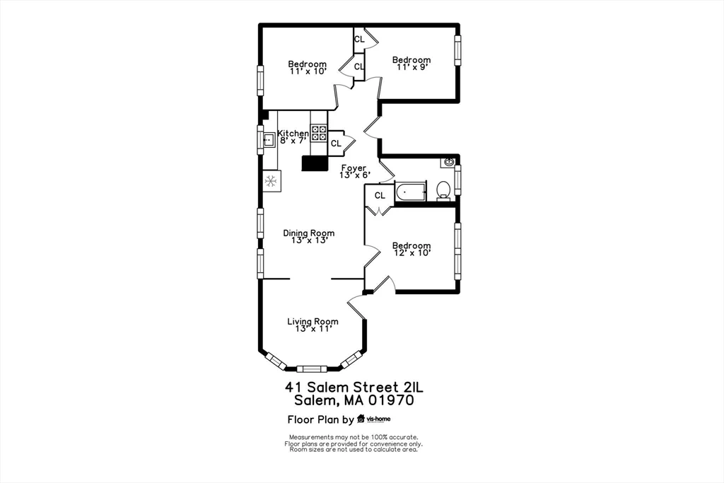 3 bed, 1 bath apartment for rent at 41 Salem St Unit 2L, Salem — photo 17 of 18