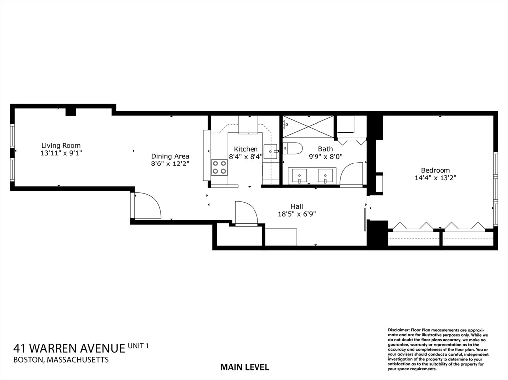 1 bed, 1 bath apartment for rent at 41 Warren Ave Unit 1, South End — photo 20 of 20