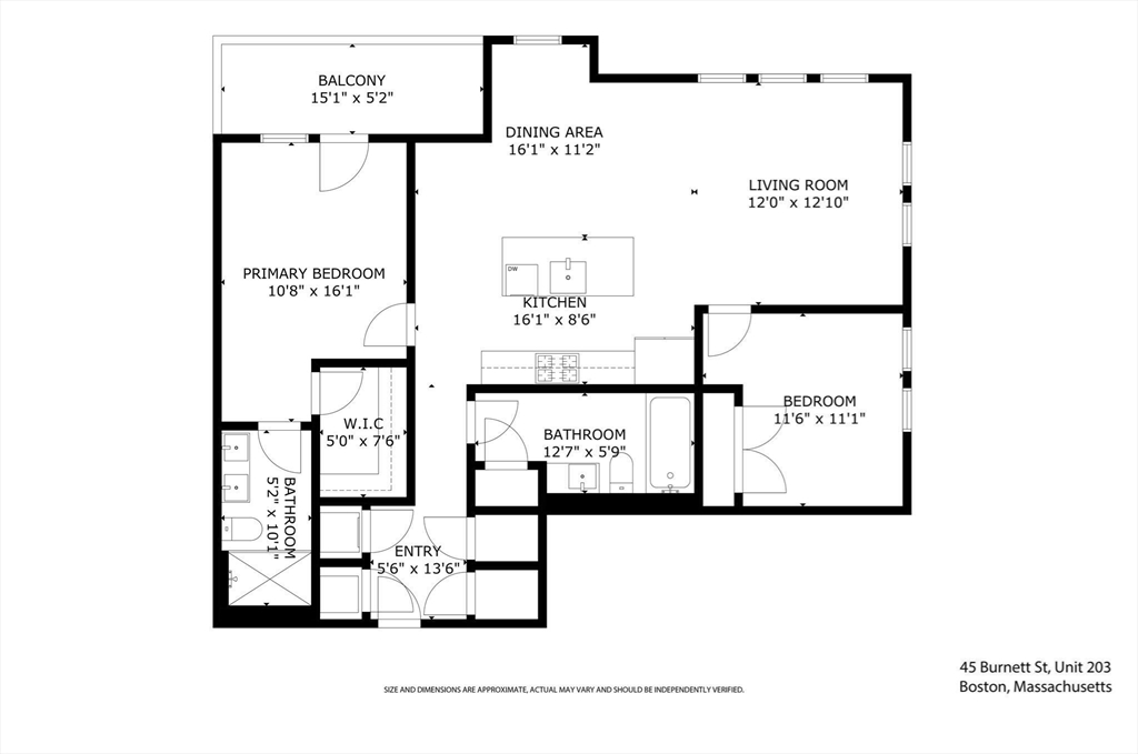 2 bed, 2 bath apartment for rent at 45 Burnett Unit 203, Jamaica Plain — photo 10 of 11