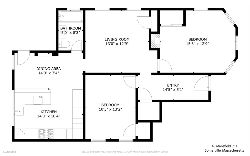2 bed, 1 bath apartment for rent at 45 Mansfield Unit 1, Union Square — photo 14 of 14