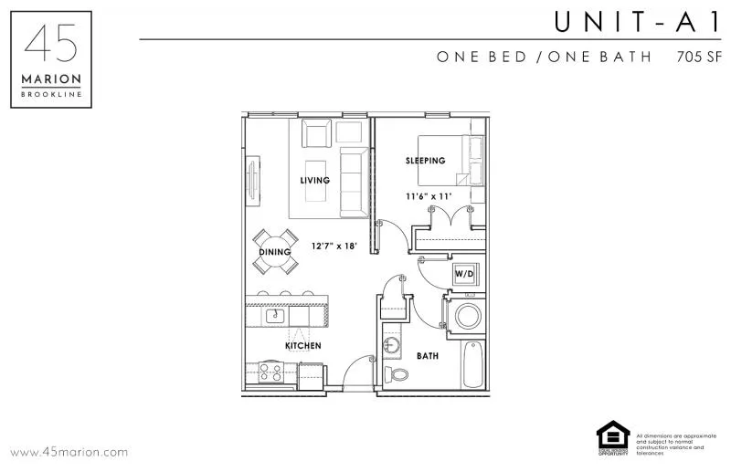 1 bed, 1 bath apartment for rent at 45 Marion St Unit 207, Coolidge Corner — photo 11 of 20
