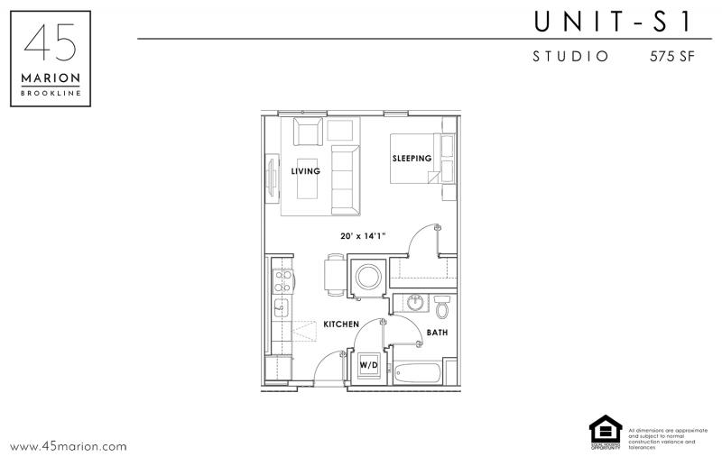 Studio bed, 1 bath apartment for rent at 45 Marion St Unit 309, Coolidge Corner — photo 6 of 6
