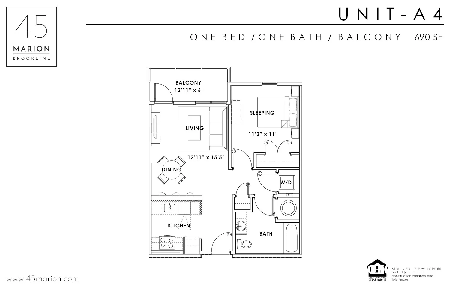 1 bed, 1 bath apartment for rent at 45 Marion St Unit 507, Coolidge Corner — photo 18 of 35