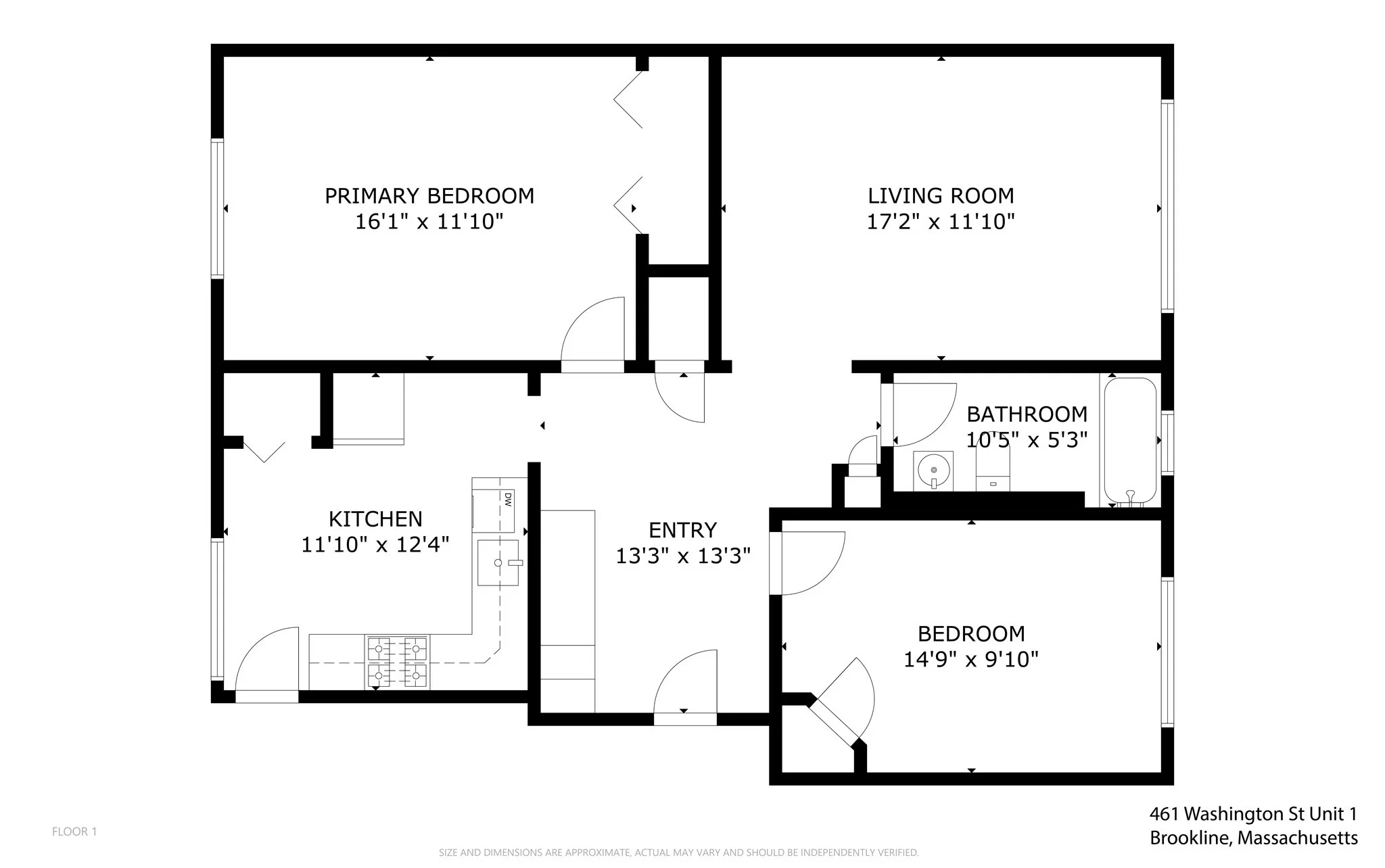 2 bed, 1 bath apartment for rent at 461 Washington St Unit 1, Coolidge Corner — photo 14 of 14