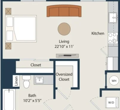 Studio bed, 1 bath apartment for rent at 484 2nd St Unit S1, Everett — photo 2 of 6