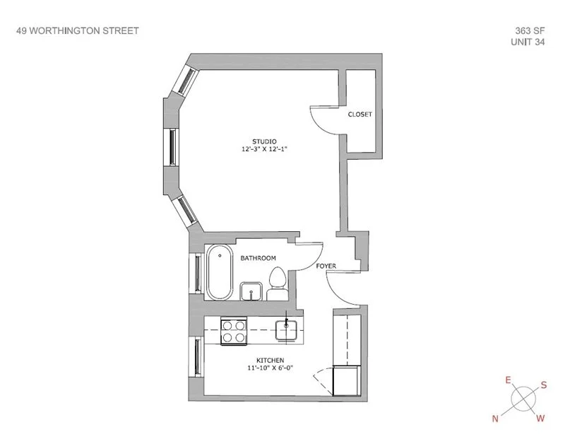Studio bed, 1 bath apartment for rent at 49 Worthington St Unit 34-CF, Mission Hill — photo 10 of 10
