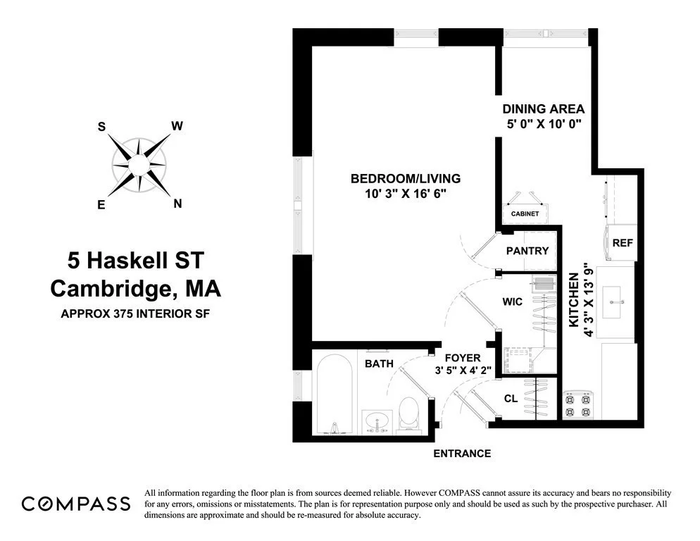 Studio bed, 1 bath apartment for rent at 5 Haskell St Unit 31, Porter Square — photo 9 of 9