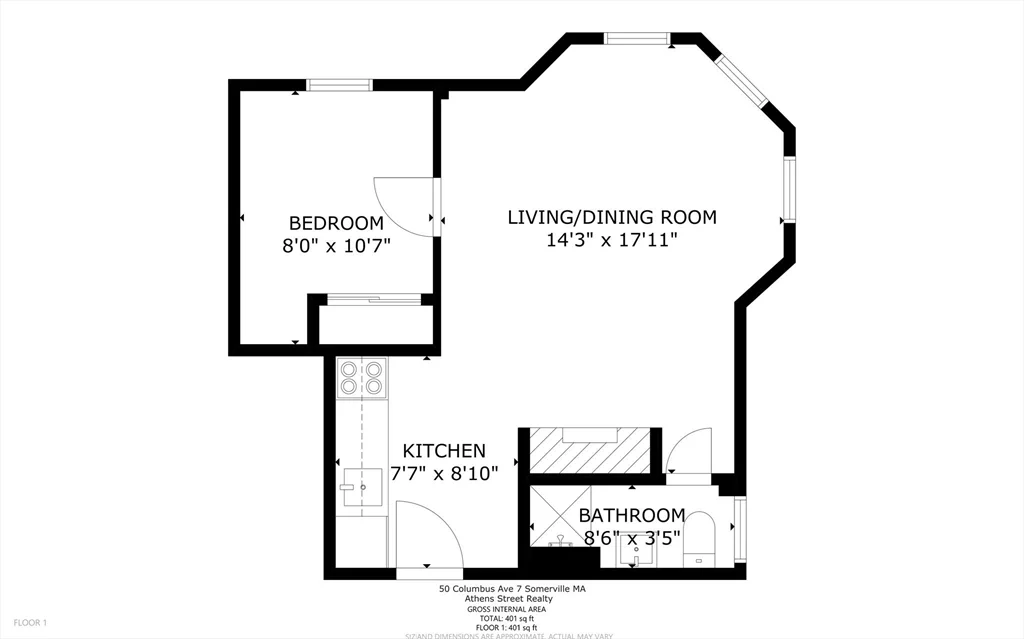 1 bed, 1 bath apartment for rent at 50 Columbus Unit 7, Union Square — photo 11 of 11