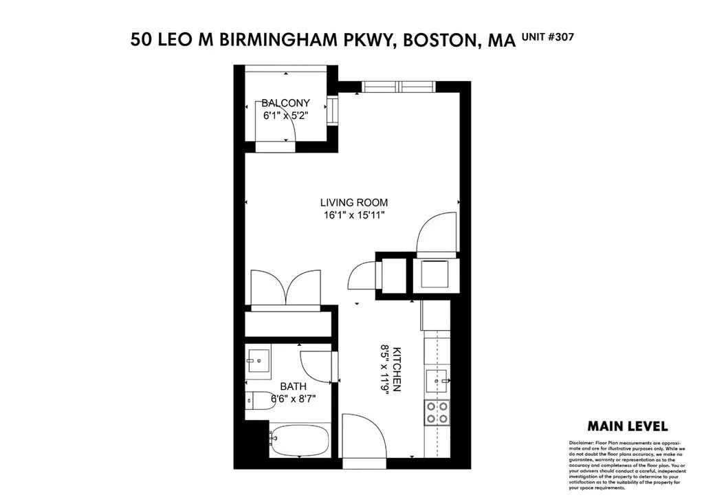 Studio bed, 1 bath apartment for rent at 50 Leo M Birmingham Pkwy Unit 307, Brighton — photo 14 of 23