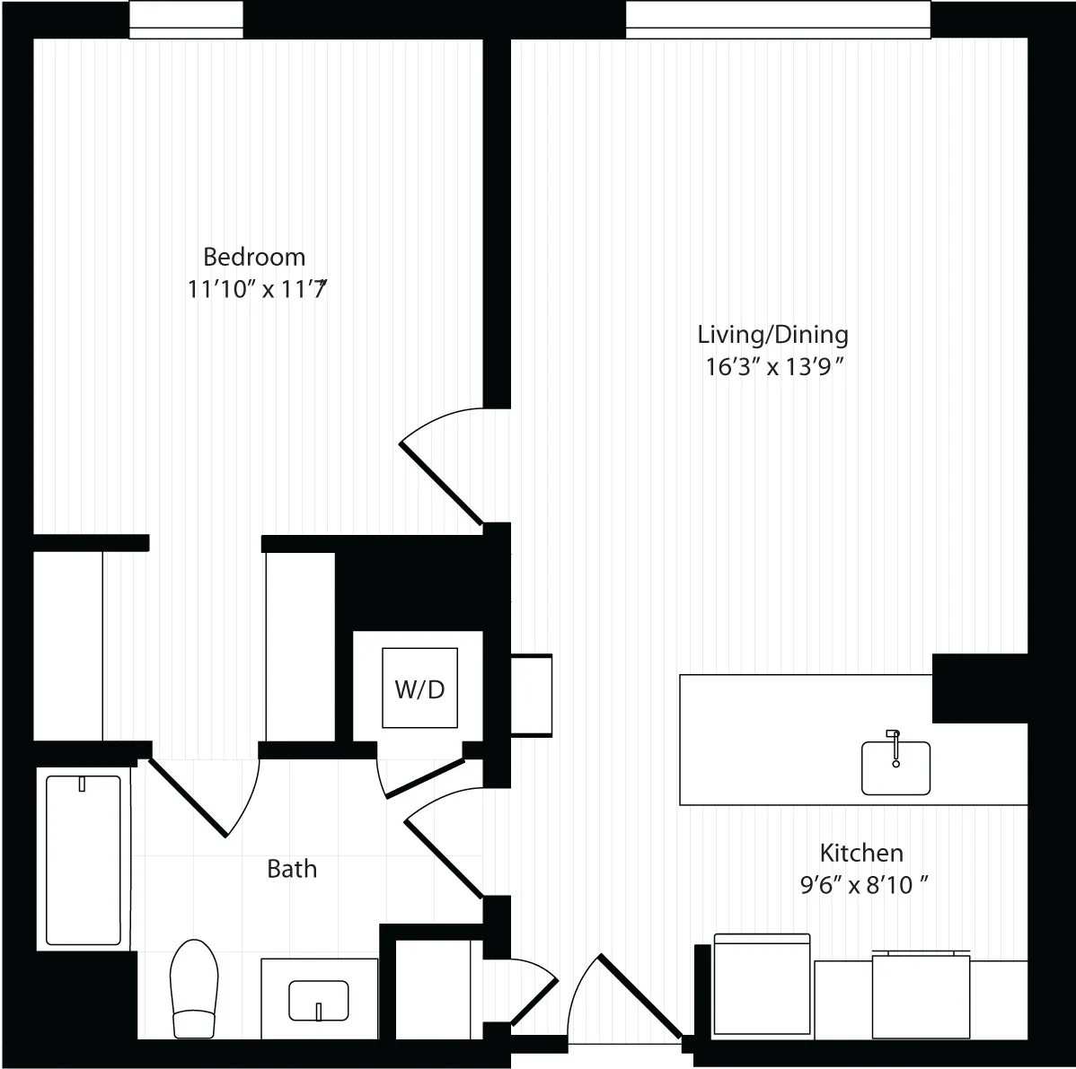 1 bed, 1 bath apartment for rent at 50 Malden St Unit 408, South End