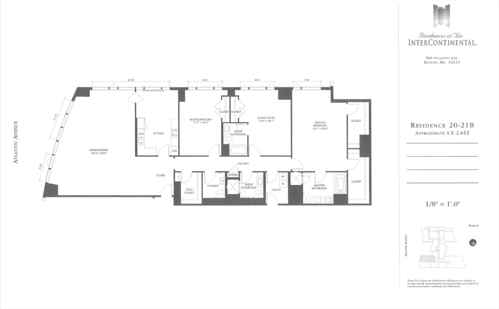 3 bed, 3 bath apartment for rent at 500 Atlantic Ave Unit PH21B, Waterfront — photo 24 of 30