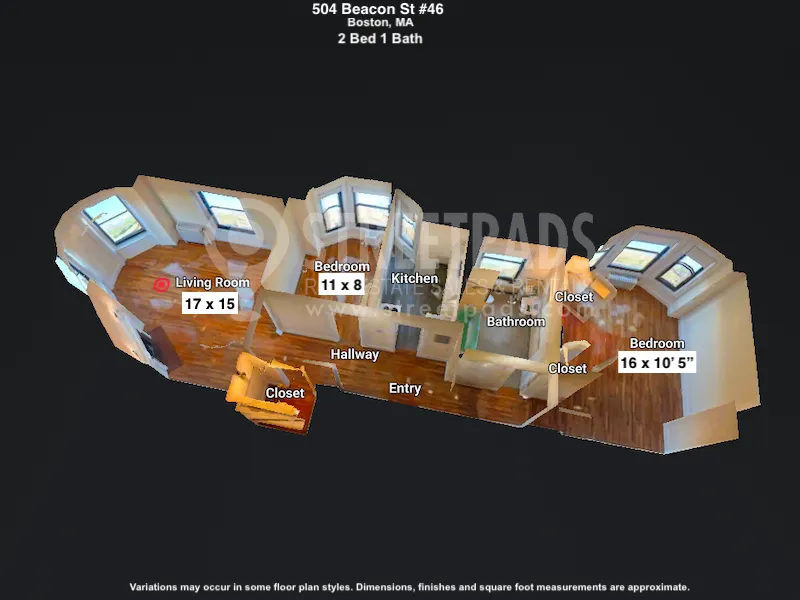2 bed, 1 bath apartment for rent at 504 Beacon St Unit 46, Back Bay