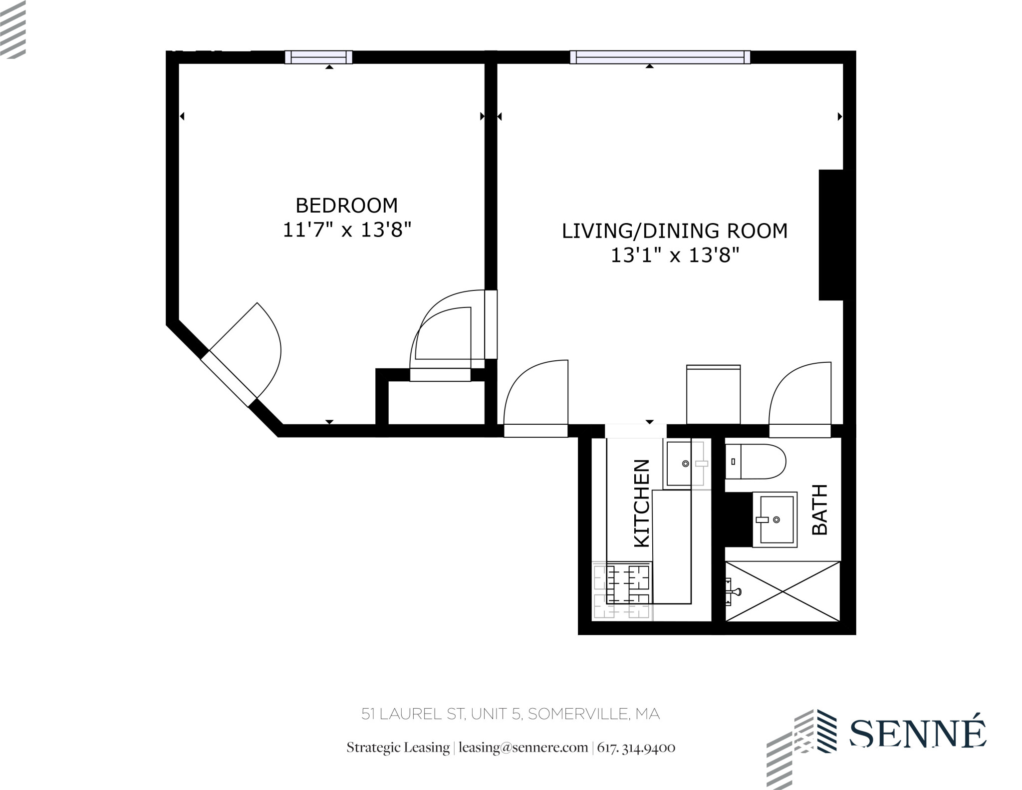 1 bed, 1 bath apartment for rent at 51 Laurel St Unit 5, Ward Two — photo 6 of 6