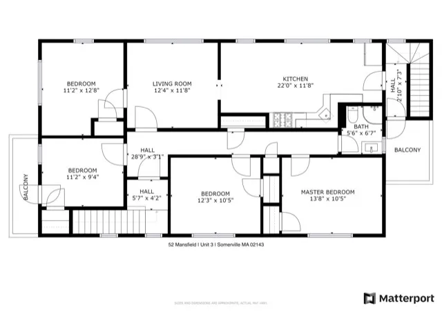 3.5 bed, 1 bath apartment for rent at 52 Mansfield St Unit 0, Ward Two — photo 10 of 12