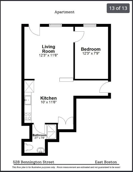 1 bed, 1 bath apartment for rent at 528 Bennington St Unit 2, East Boston — photo 13 of 13