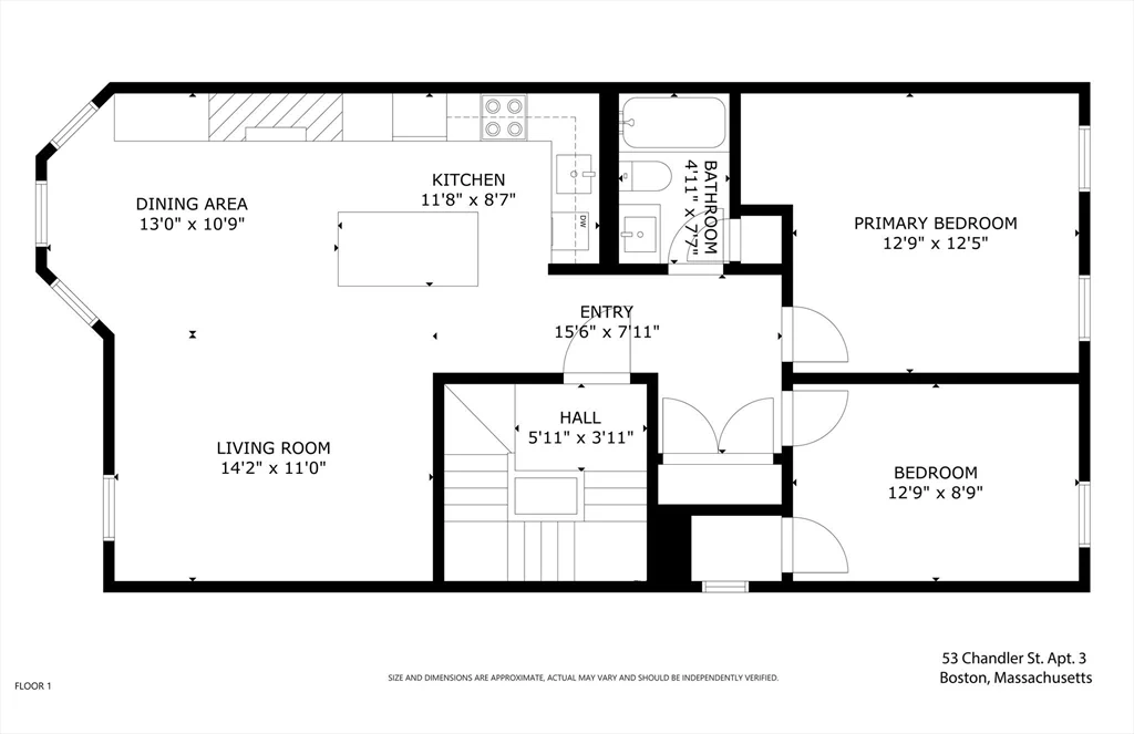 2 bed, 1 bath apartment for rent at 53 Chandler St Unit 3, South End — photo 14 of 14