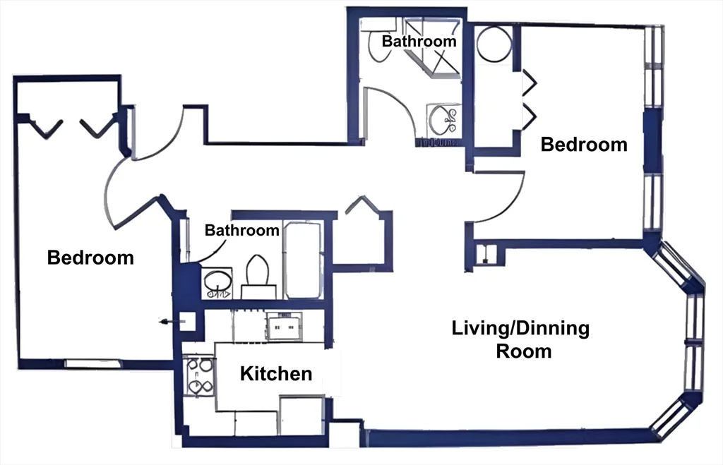 2 bed, 2 bath apartment for rent at 534 Commonwealth Ave Unit A3, Fenway