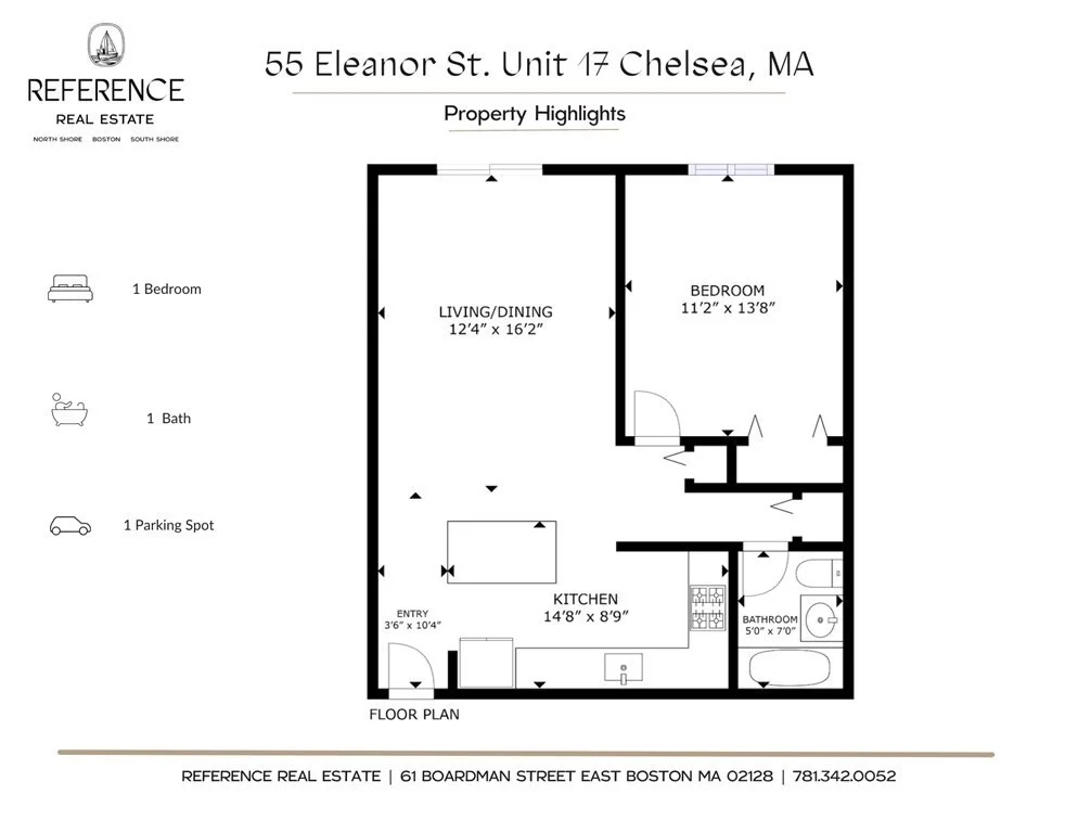 1 bed, 1 bath apartment for rent at 55 Eleanor Unit 17, Chelsea