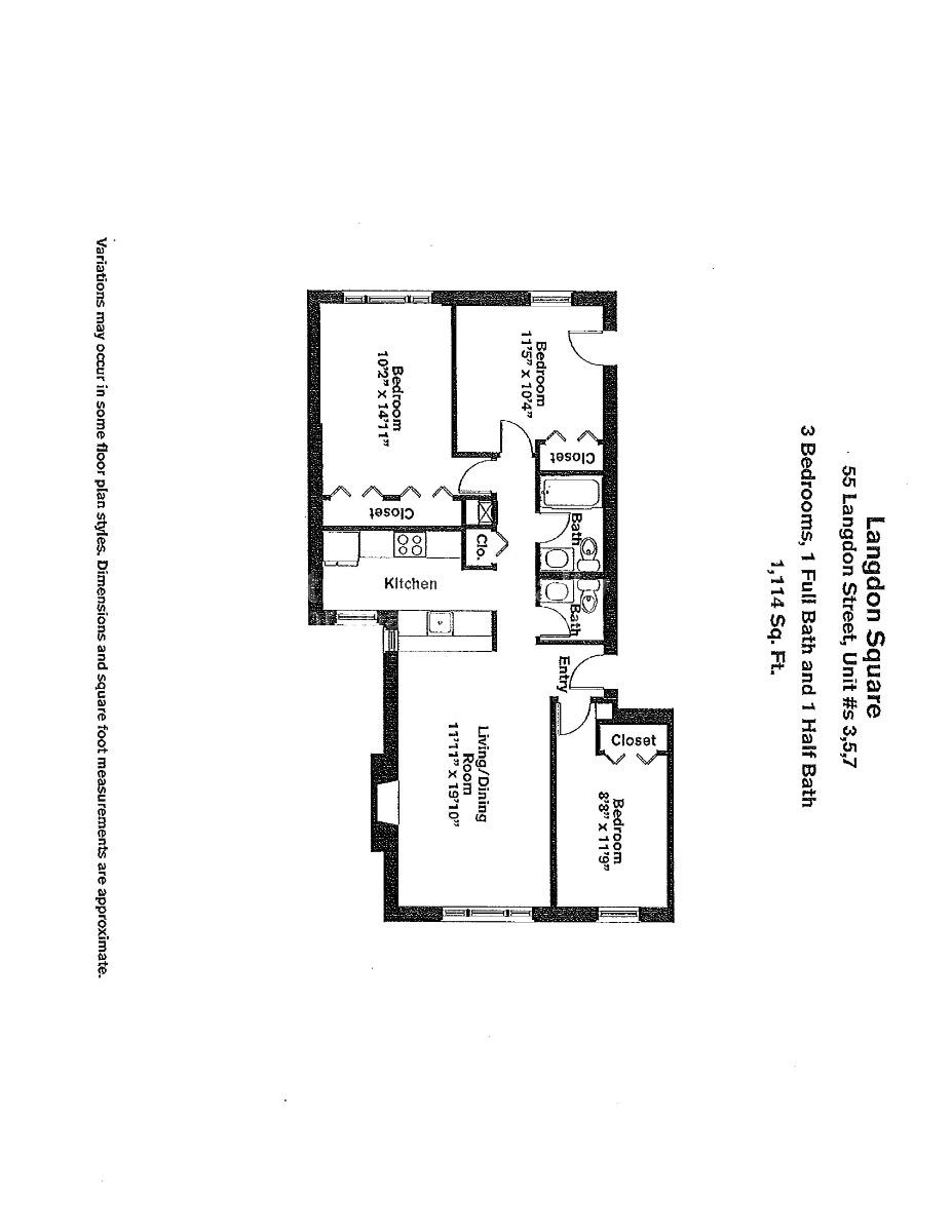 3 bed, 1.5 bath apartment for rent at 55 Langdon St Unit 007, Neighborhood Nine — photo 7 of 9