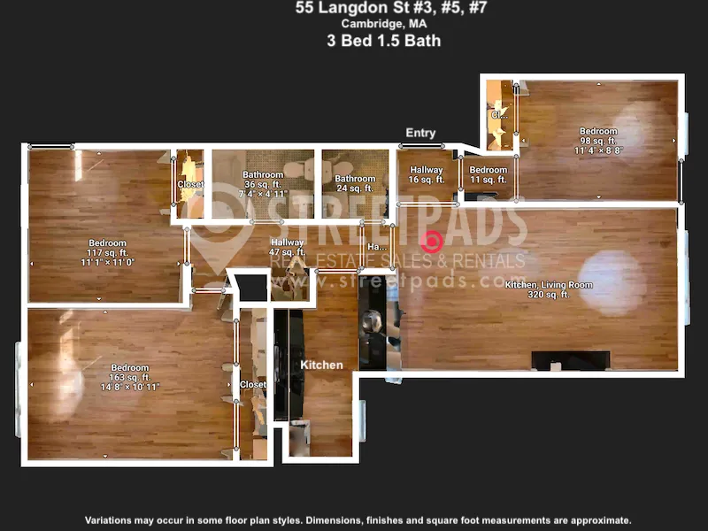 3 bed, 1.5 bath apartment for rent at 55 Langdon St Unit 3, Neighborhood Nine — photo 2 of 29
