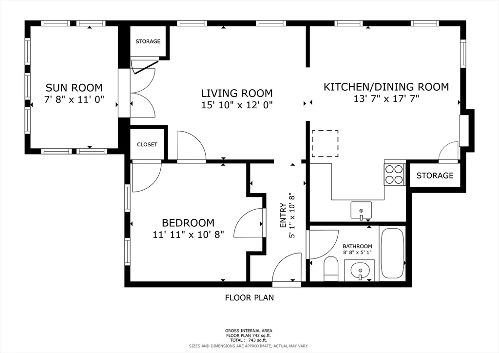 1 bed, 1 bath apartment for rent at 55 Summer St Unit 1, Haverhill — photo 3 of 17