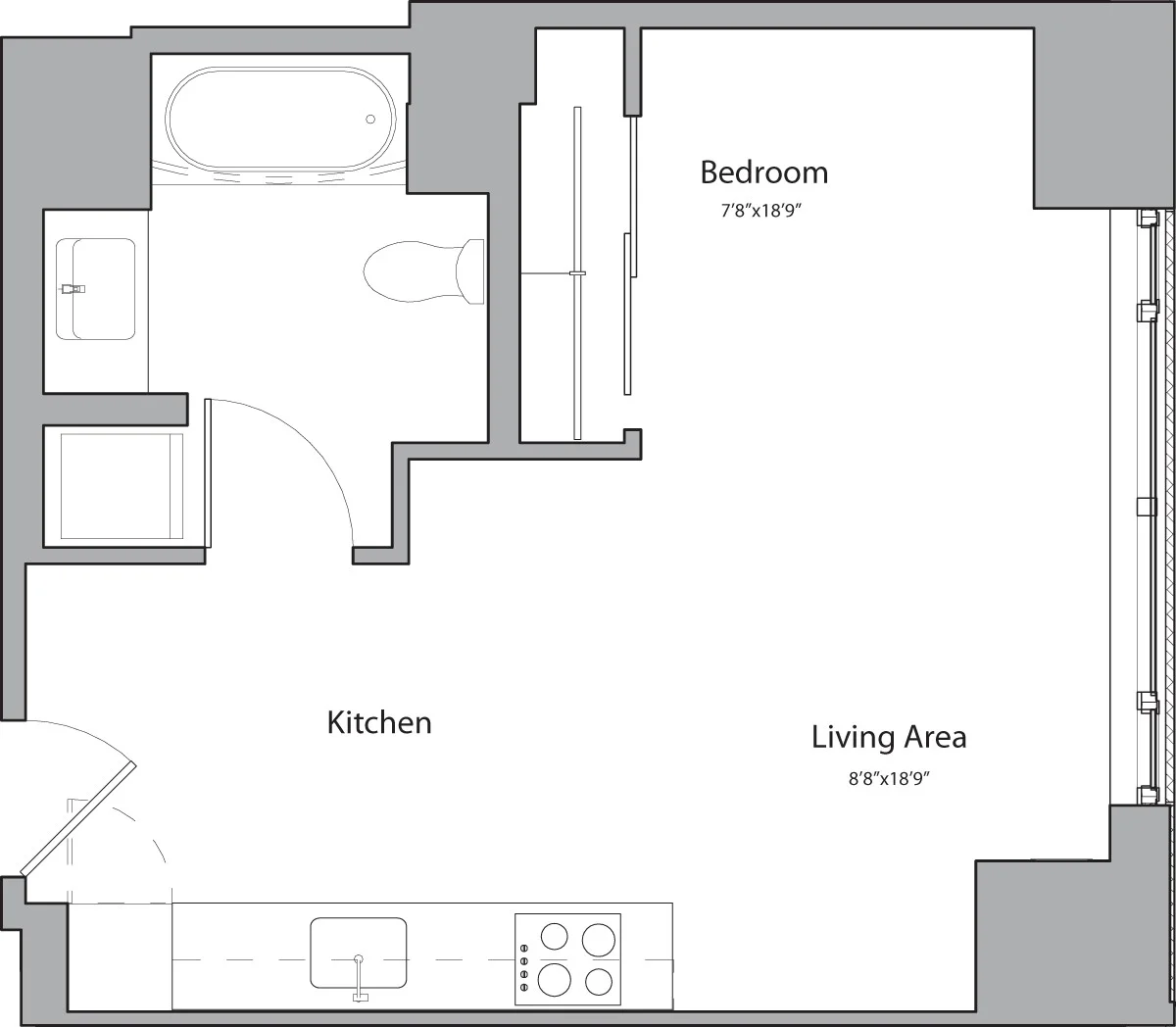Studio bed, 1 bath apartment for rent at 55 Traveler St Unit 32S, South End