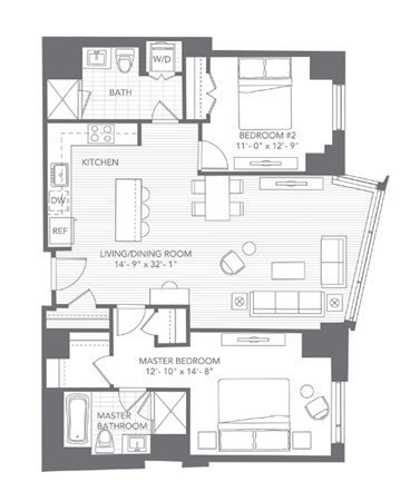 2 bed, 2 bath apartment for rent at 580 Washington St Unit 1207, Boston Downtown — photo 9 of 16