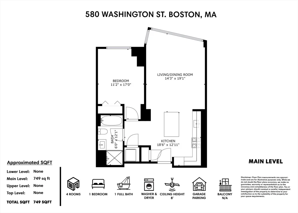 1 bed, 1 bath apartment for rent at 580 Washington St Unit 404, Midtown — photo 19 of 19