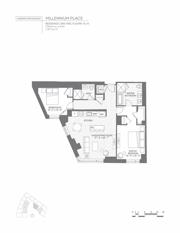 2 bed, 2 bath apartment for rent at 580 Washington Unit 1200, Boston Downtown — photo 12 of 24