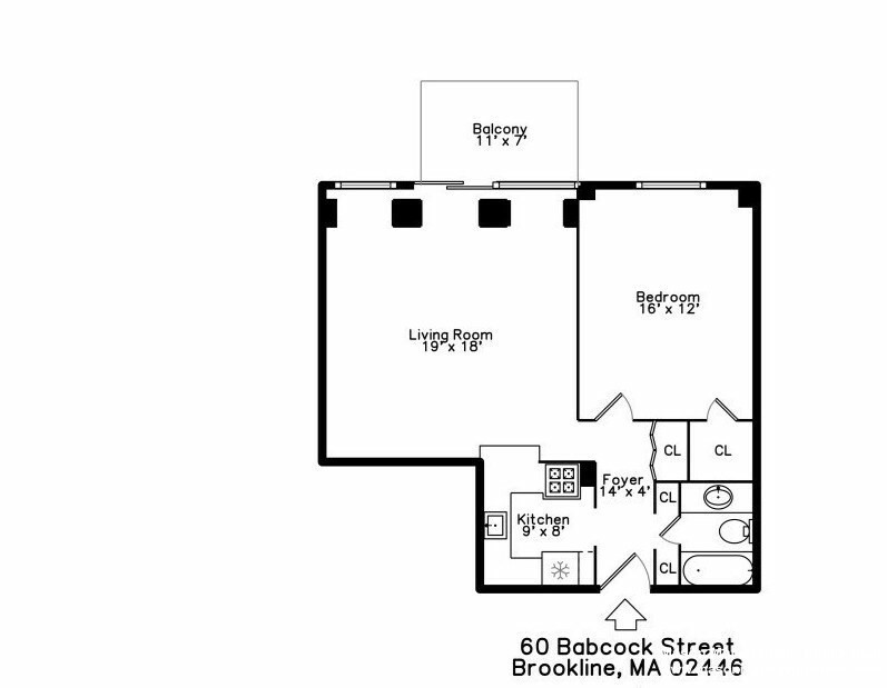1 bed, 1 bath apartment for rent at 60 Babcock St Unit 66, Coolidge Corner — photo 8 of 9