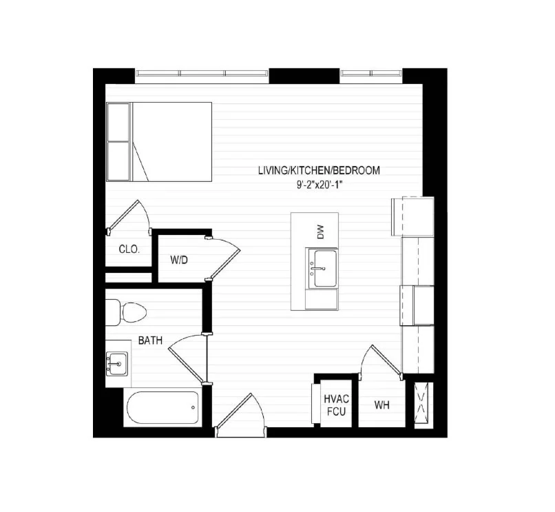 Studio bed, 1 bath apartment for rent at 600 Broadway Unit 409, Everett — photo 4 of 21