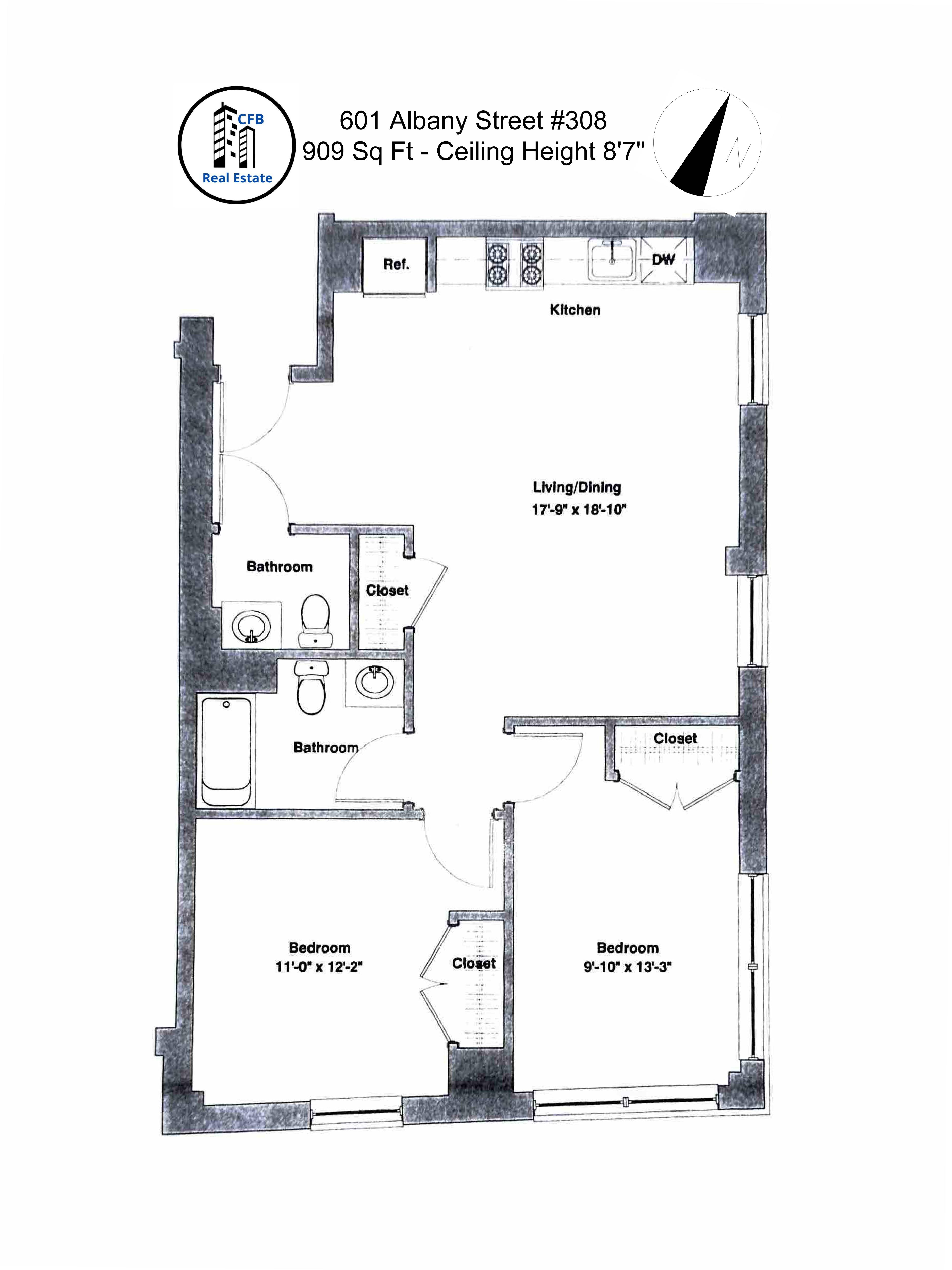 2 bed, 1.5 bath apartment for rent at 601 Albany St Unit 308-CF, South End — photo 14 of 14