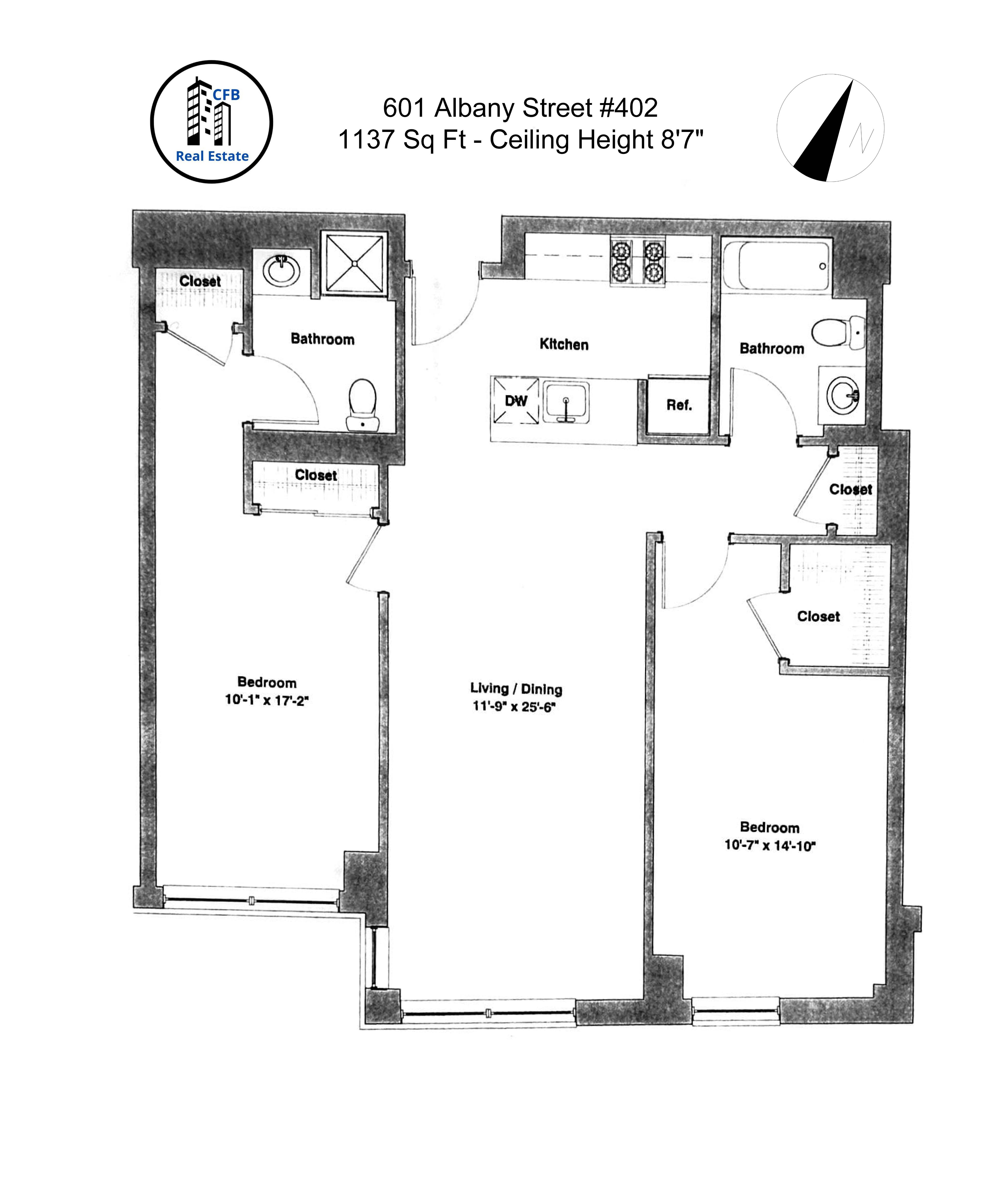 2 bed, 2 bath apartment for rent at 601 Albany St Unit 402-CF, South End — photo 23 of 23