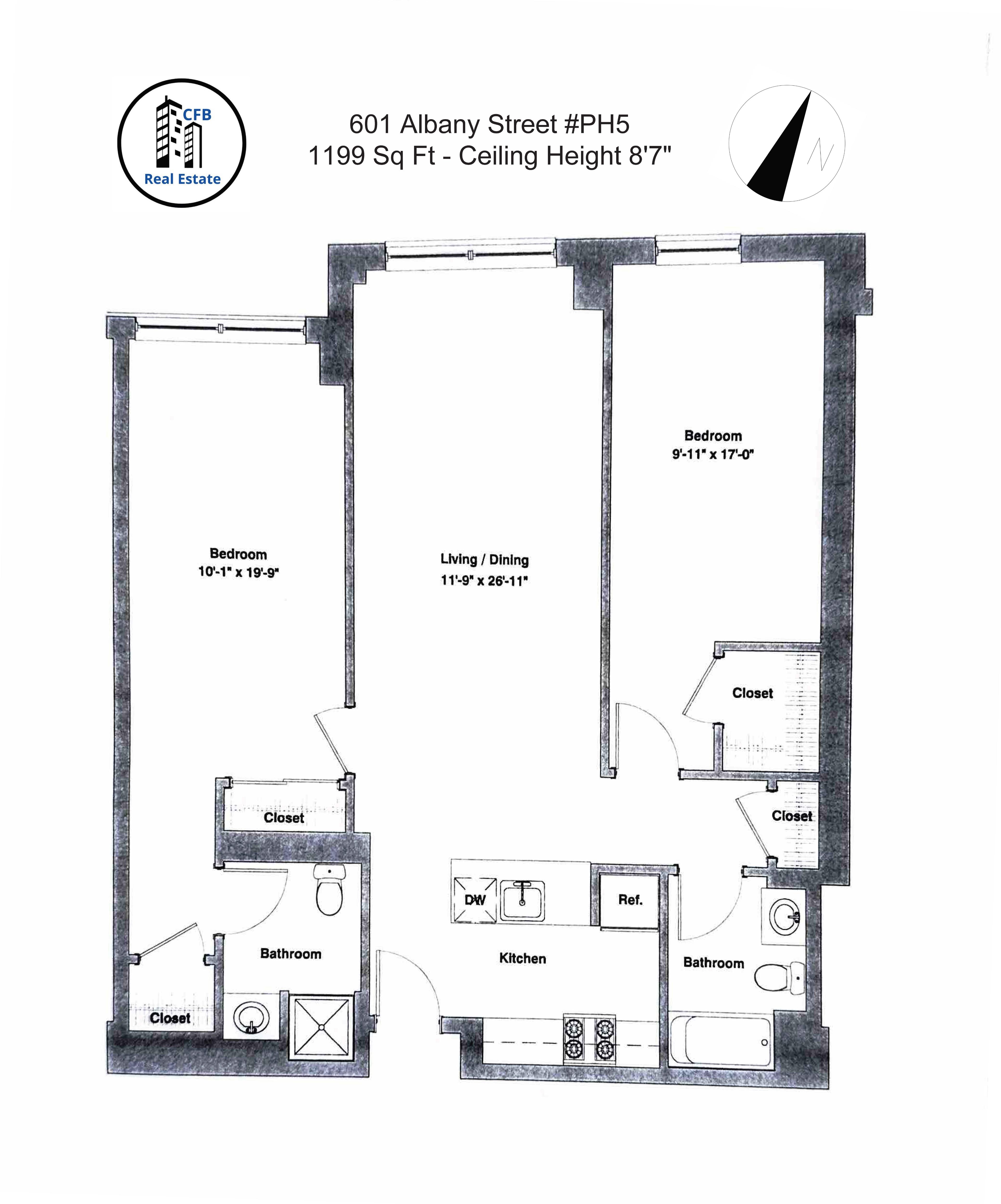 2 bed, 2 bath apartment for rent at 601 Albany St Unit PH5-CF, South End — photo 19 of 19