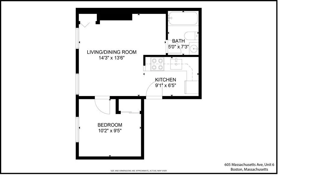 1 bed, 1 bath apartment for rent at 605 Massachusetts Unit 6, South End — photo 9 of 9