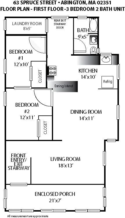 3 bed, 2 bath apartment for rent at 63 Spruce St Unit 2, North Abington — photo 9 of 38