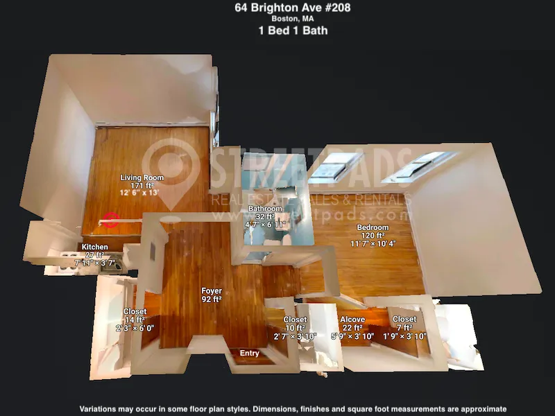 1 bed, 1 bath apartment for rent at 64 Brighton Ave Unit 208, Brighton