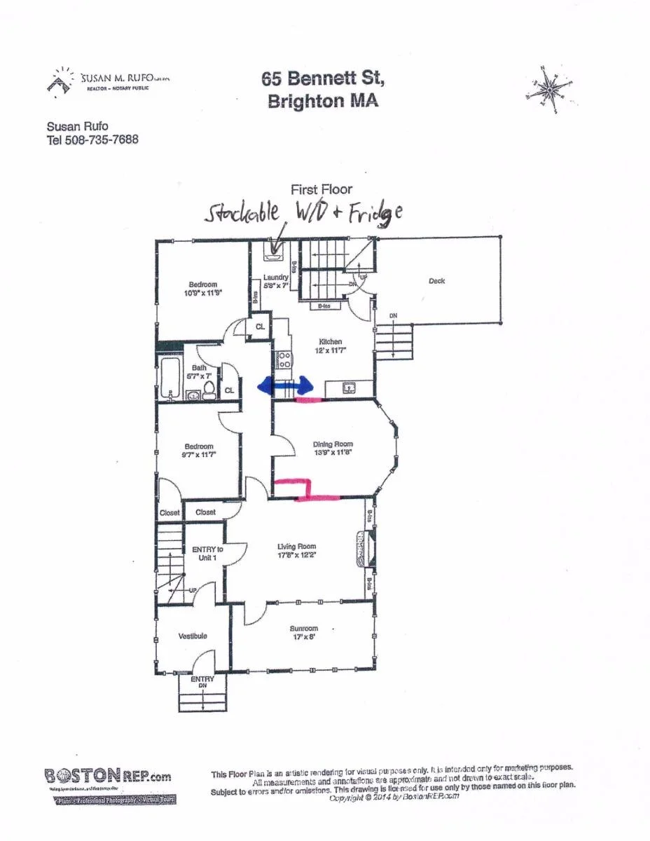 3 bed, 1 bath apartment for rent at 65 Bennett St Unit 1, Oak Square — photo 13 of 13
