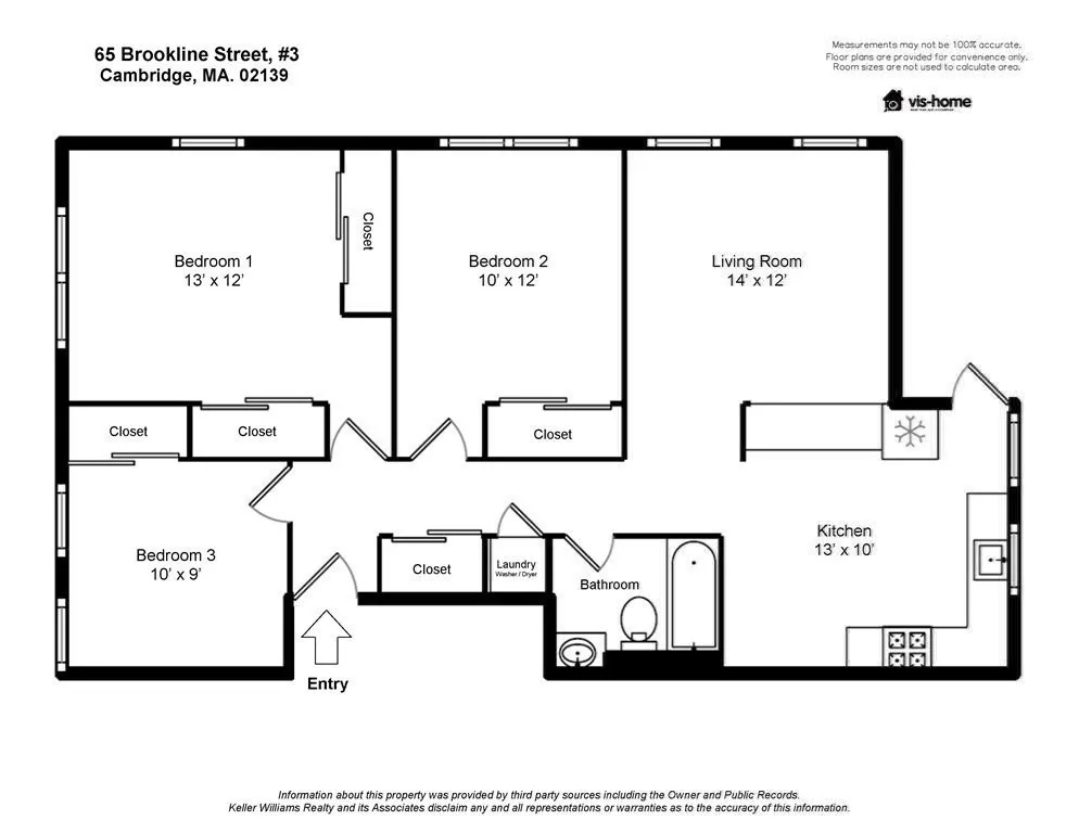 3 bed, 1 bath apartment for rent at 65 Brookline St Unit 3, Central Square — photo 5 of 20