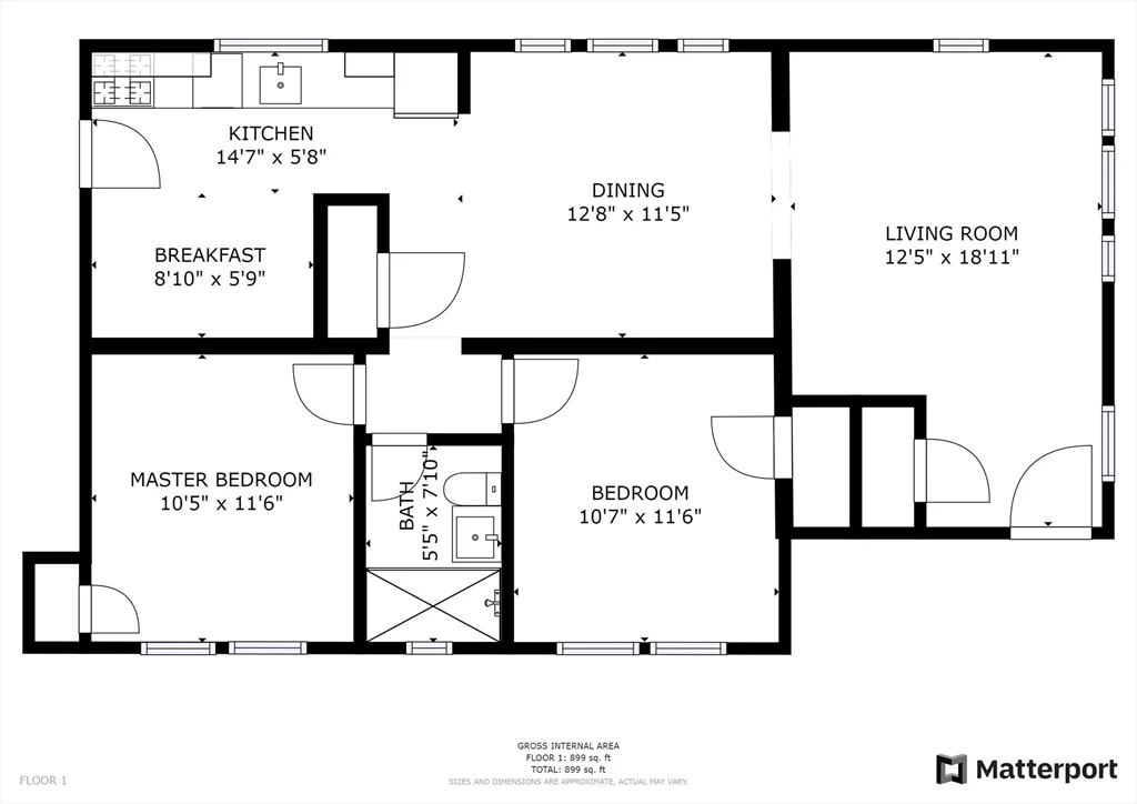3 bed, 2 bath apartment for rent at 65 Oakland Unit 1, Oak Square — photo 12 of 17