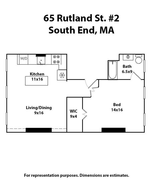 1 bed, 1 bath apartment for rent at 65 Rutland St Unit 2, South End — photo 7 of 7