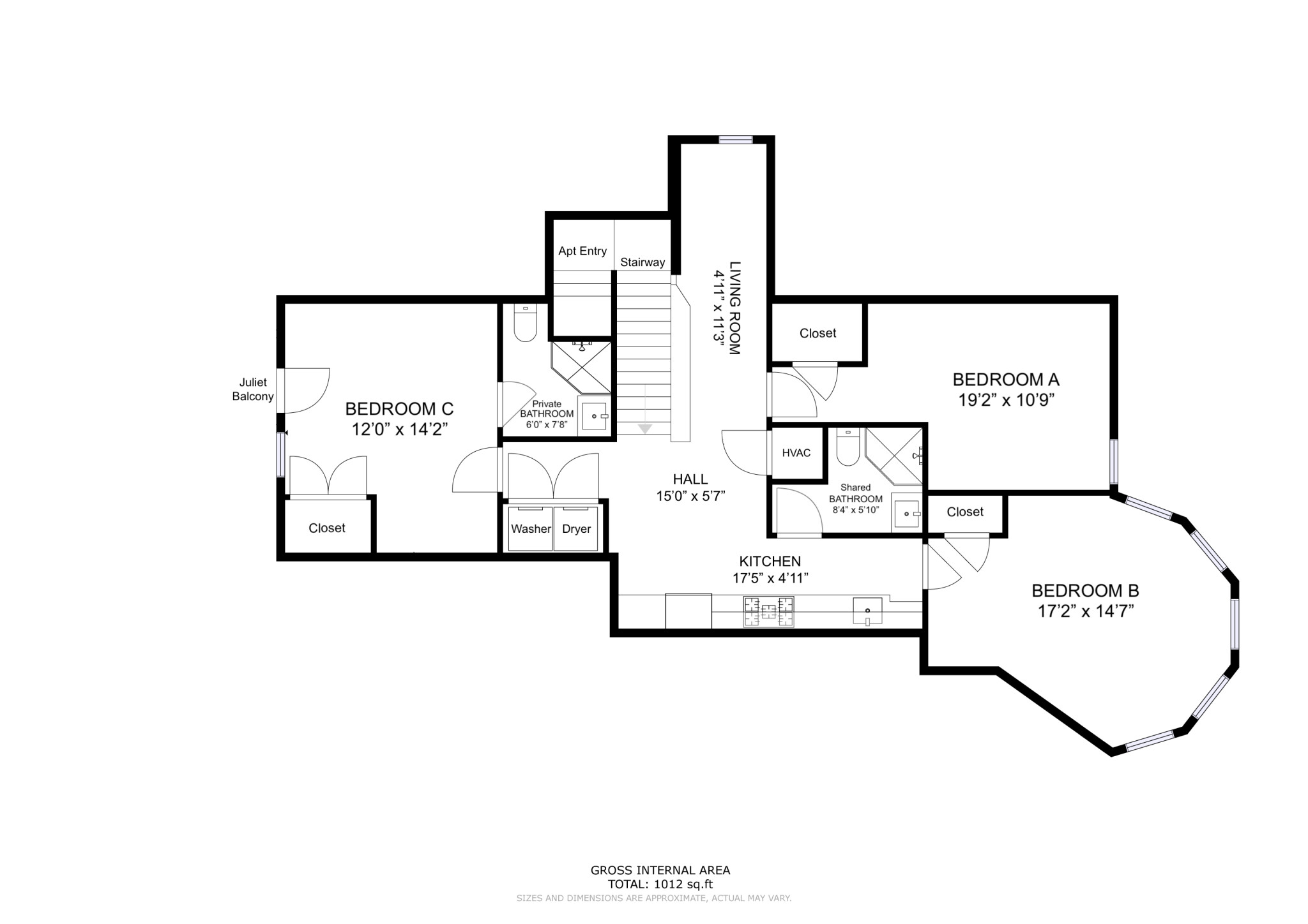 3 bed, 2 bath apartment for rent at 659 South St Unit 3, Roberts — photo 16 of 21