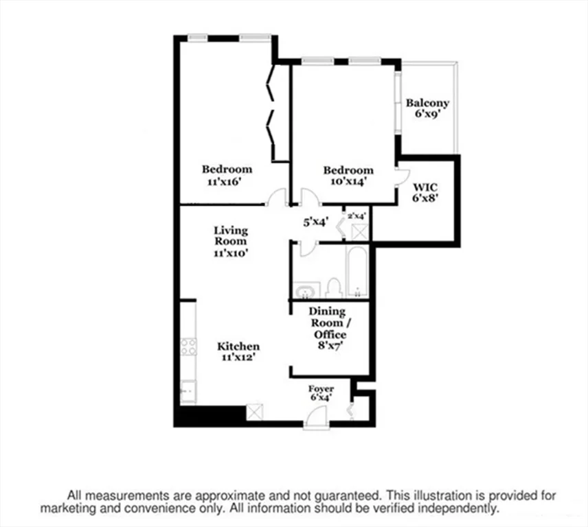 2 bed, 1 bath apartment for rent at 691 Massachusetts Ave Unit 408, South End — photo 11 of 12